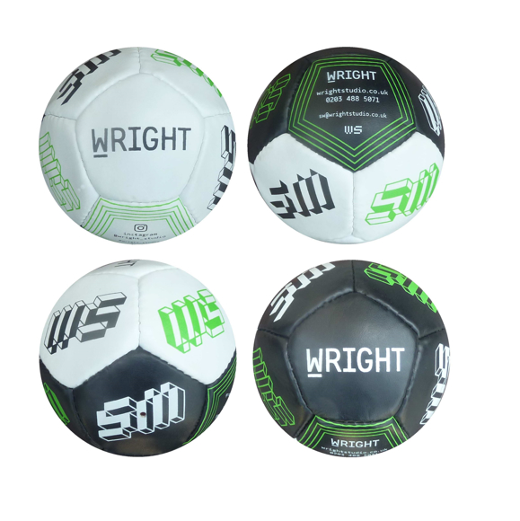 4 mini footballs with corporate branding