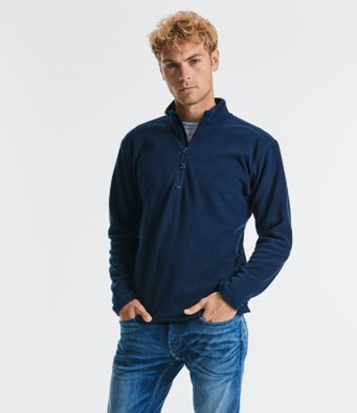 Microfleece with ¼-zip in navy