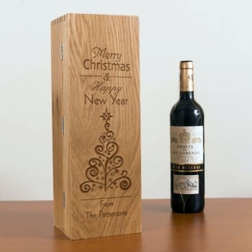 Show details for OAK WINE/CHAMPAGNE BOX oak hinged box