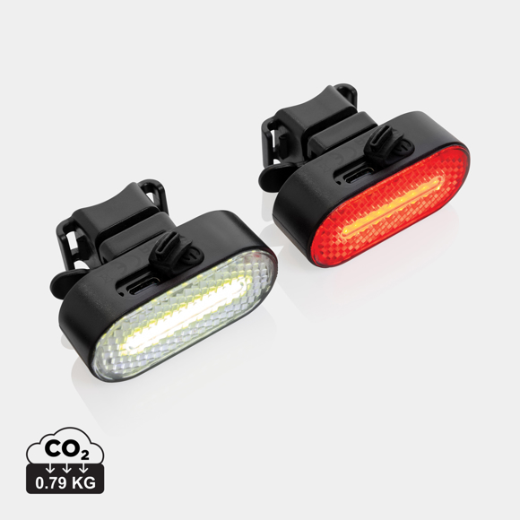 Picture of LUMINO RCS RECYCLED PLASTIC USB RECHARGEABLE BIKE LIGHT SET