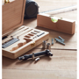 Picture of Tool set presented in a bamboo case