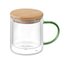 Picture of COLOURED HANDLE LIDDED BOROSILICATE GLASS MUG