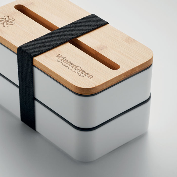 Picture of Two tier Lunchbox with Phone Stand and Cutlery.