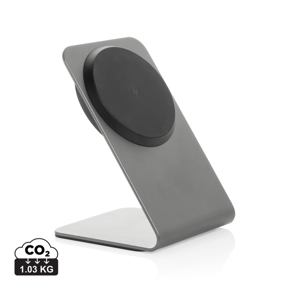 Picture of Terra aluminium 15W magnetic wireless charging phone stand