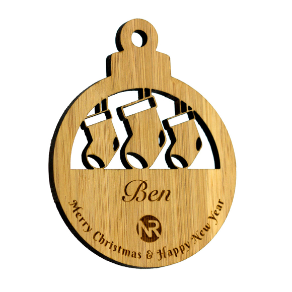Picture of Bamboo Baubles Laser Cut Designs.