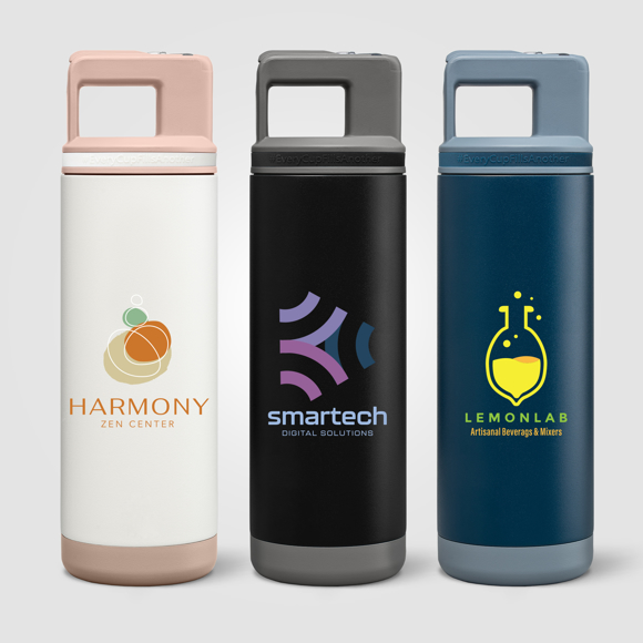 Picture of Grosche Alpine Stainless Steel Removable Straw Flip n' Sip Bottle – 590 ml