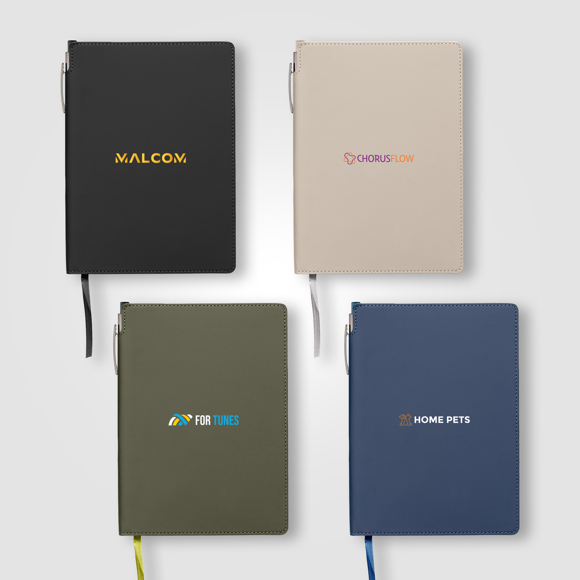 Picture of Malmö Recycled Soft Cover Extended Journal Pen Set – A5