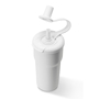 Picture of Roca 600ml recycled insulated stainless steel cup with straw