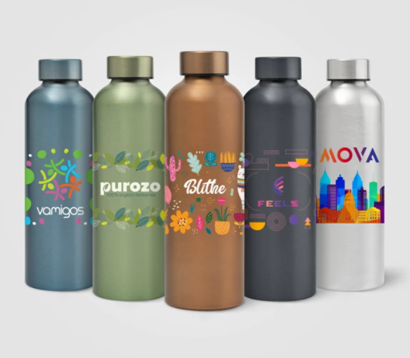 Picture of Astrid Recycled Stainless Steel Metallic Bottle - 710 ml