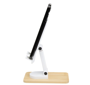 Picture of Alfirk recycled plastic foldable desk phone stand with bamboo base
